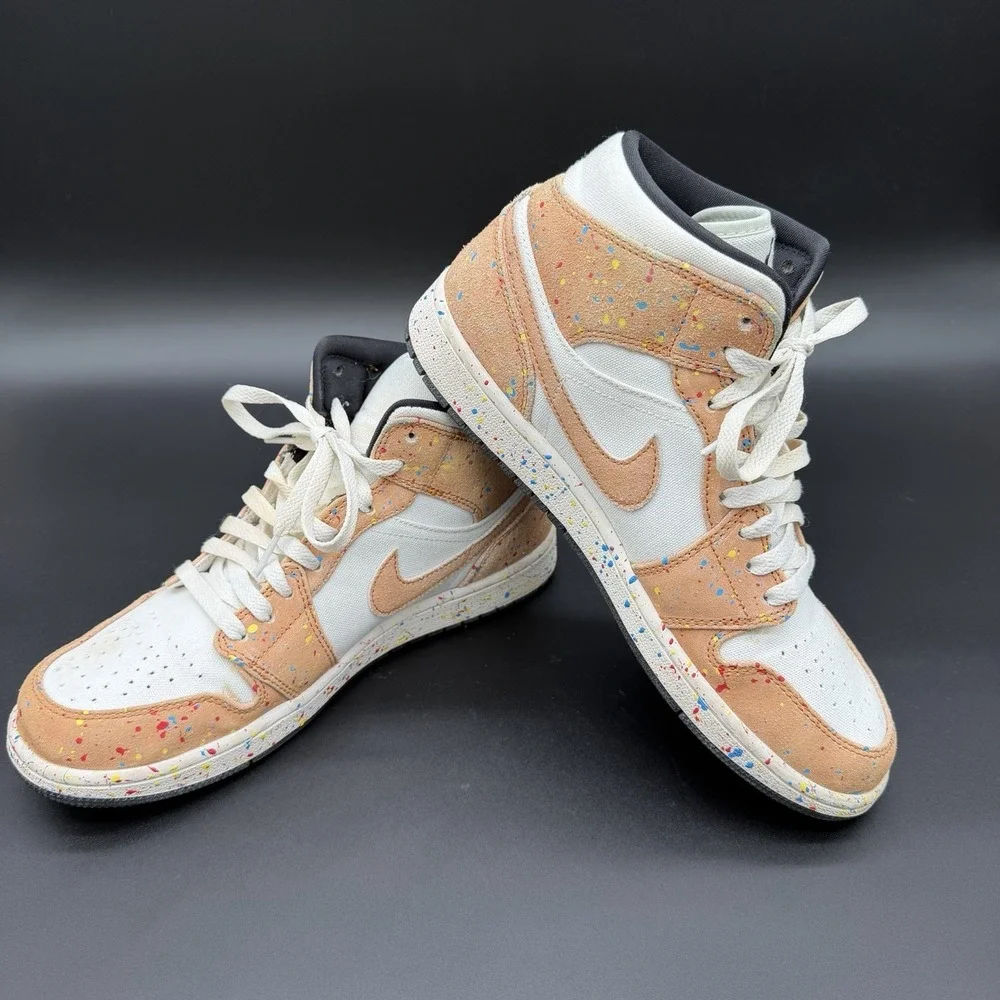 Size 9.5 - Air Jordan 1 SE Mid Brushstroke Paint Splatter